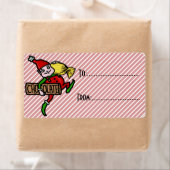 かわいいヴィンテージキャンディクリスマス小妖精や小人カスタマイズ ラベル (インサイチュ)