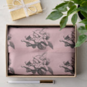 かわいいヴィンテージキューピッドエンジェルオンピンク 薄葉紙 (ギフト)