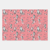 かわいいヴィンテージキューピッドエンジェルスフローラトイレピンク ラッピングペーパーシート (正面3)