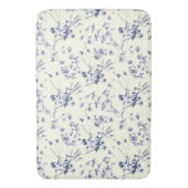 かわいいヴィンテージキューピッドエンジェルブルーフローラトワール バスマット (正面縦)