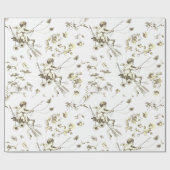 かわいいヴィンテージキューピッドエンジェルベージュクリームフローラトワール ラッピングペーパー (フラット)