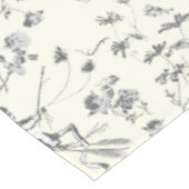 かわいいヴィンテージキューピッドエンジェル白黒フローラトワール テーブルクロス (アングル)