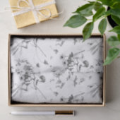 かわいいヴィンテージキューピッドエンジェル白黒フローラトワール 薄葉紙 (ギフト)