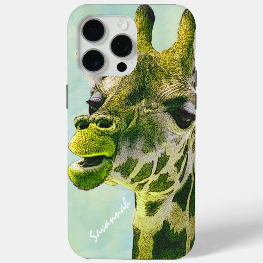 かわいいヴィンテージキリン石灰グリーンオンウォーター色アクア Case-Mate iPhoneケース (裏面)