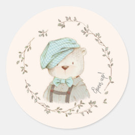 かわいいヴィンテージクマの封筒シールステッカー ラウンドシール