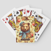 かわいいヴィンテージクマの水色 トランプ (裏面)