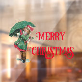 かわいいヴィンテージクリスマスガールカスタム ウィンドウサイン (シート2)