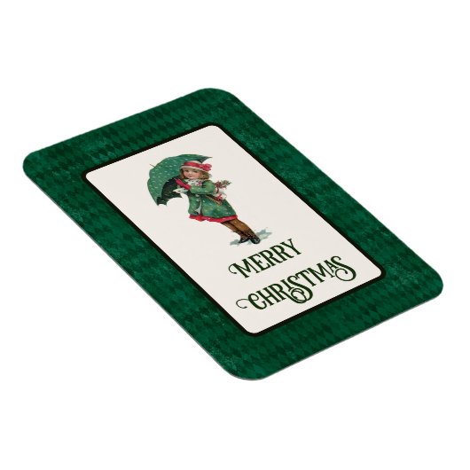 かわいいヴィンテージクリスマスガールホリデイ マグネット (右側)