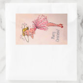 かわいいヴィンテージクリスマスガール 長方形シール (バッグ)