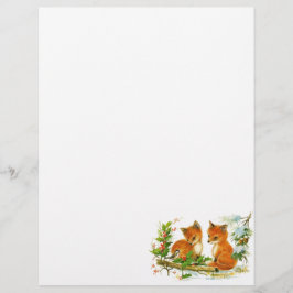 かわいいヴィンテージクリスマスキツネ