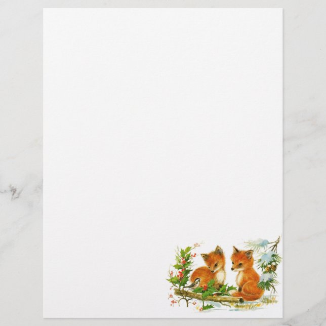 かわいいヴィンテージクリスマスキツネ (正面)