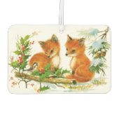 かわいいヴィンテージクリスマスキツネ カーエアーフレッシュナー (裏面)