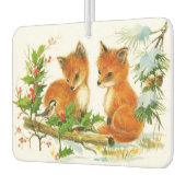 かわいいヴィンテージクリスマスキツネ カーエアーフレッシュナー (左)