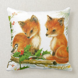 かわいいヴィンテージクリスマスキツネ クッション