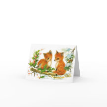 かわいいヴィンテージクリスマスキツネ