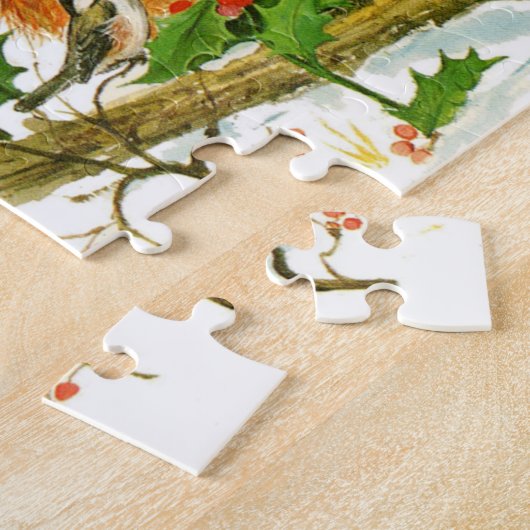 かわいいヴィンテージクリスマスキツネ ジグソーパズル (側面)