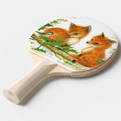 かわいいヴィンテージクリスマスキツネ 卓球ラケット (正面アングル)