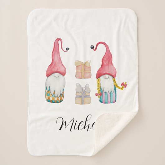 かわいいヴィンテージクリスマスギフト格言 シェルパブランケット (正面)