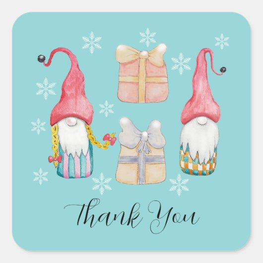 かわいいヴィンテージクリスマスギフト格言 スクエアシール (正面)