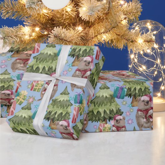 かわいいヴィンテージクリスマスクオッカ ラッピングペーパー (クリスマス)