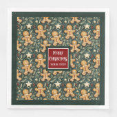 かわいいヴィンテージクリスマスジンジャーブレッドマン深いグリーン (正面)