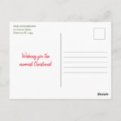 かわいいヴィンテージクリスマスソングの女の子のピアノ ポストカード (裏面)