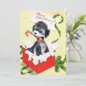 かわいいヴィンテージクリスマスドッグ シーズンカード (スタンド正面)