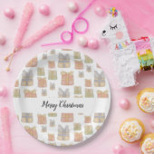 かわいいヴィンテージクリスマスプレゼントイラストレーション ペーパープレート (パーティー)