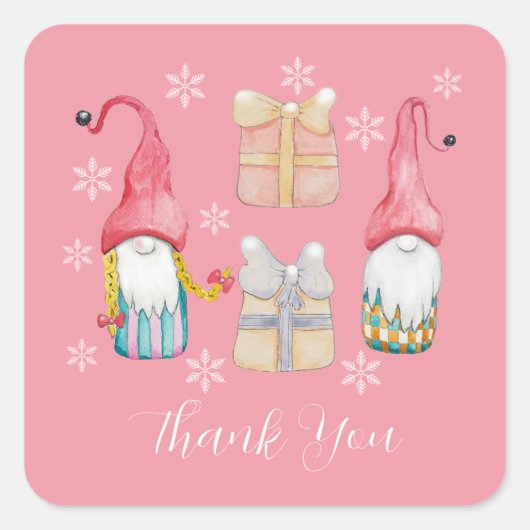 かわいいヴィンテージクリスマスプレゼント格言 スクエアシール (正面)
