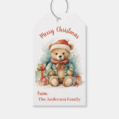 かわいいヴィンテージクリスマスベア ギフトタグ (正面)
