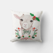 かわいいヴィンテージクリスマスベビーヤギ – Joy クッション (正面)