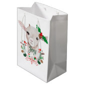 かわいいヴィンテージクリスマスベビーヤギ – Joy ミディアムペーパーバッグ (裏面アングル)