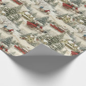 かわいいヴィンテージクリスマス ラッピングペーパー (角)