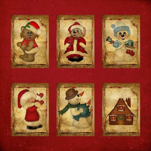 かわいいヴィンテージクリスマスATCカード