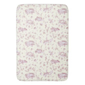 かわいいヴィンテージケルビキュピッドアンゲルズピンクフローラトワール バスマット (正面縦)