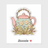 かわいいヴィンテージコテージコアティーポット シール (シート)