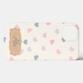 かわいいヴィンテージコージーボーホブルーピンクオレンジ色の愛ハート Case-Mate iPhoneケース (裏面 (横))