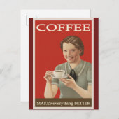 かわいいヴィンテージコーヒーポスター ポストカード (正面/裏面)