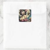 かわいいヴィンテージゴシックガール スクエアシール (バッグ)