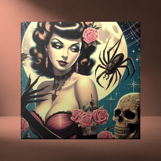 かわいいヴィンテージゴシックガール タイル