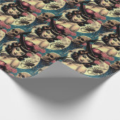 かわいいヴィンテージゴシックガール ラッピングペーパー (角)