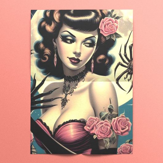 かわいいヴィンテージゴシックガール 薄葉紙