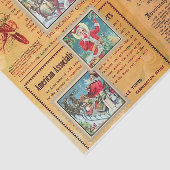 かわいいヴィンテージサンタと新聞コラージュ 薄葉紙 (詳細)