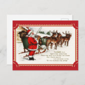 かわいいヴィンテージサンタクリスマスフレンドシップグリーティング ポストカード (正面/裏面)