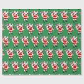 かわいいヴィンテージサンタクリスマス ラッピングペーパー (フラット)