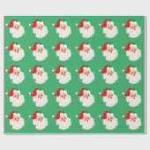 かわいいヴィンテージサンタクロースのクリスマスラッピング紙 ラッピングペーパー (フラット)