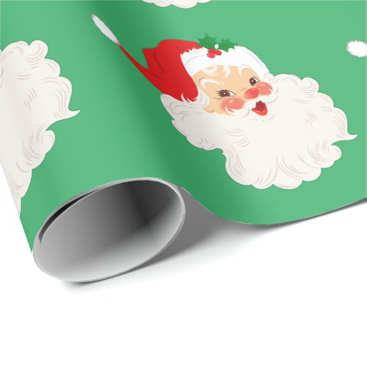 かわいいヴィンテージサンタクロースのクリスマスラッピング紙 ラッピングペーパー (ロールコーナー)