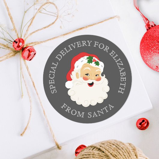 かわいいヴィンテージサンタクロースクラシッククリスマスS ラウンドシール