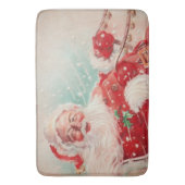 かわいいヴィンテージサンタクロース バスマット (正面縦)