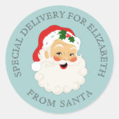 かわいいヴィンテージサンタクロース ラウンドシール (正面)